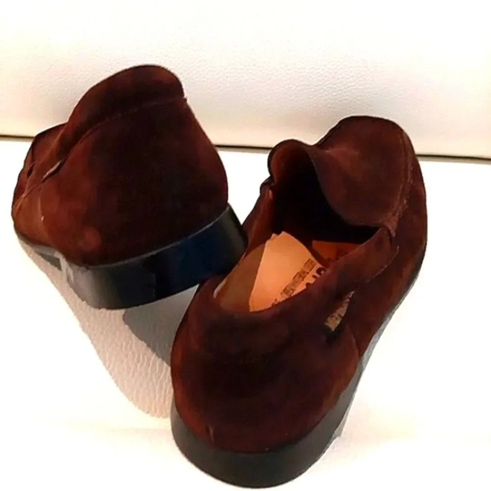 MEPHISTO Baduard Cool Air Brown Leather Suede Slide-On Loafers Size 8.5